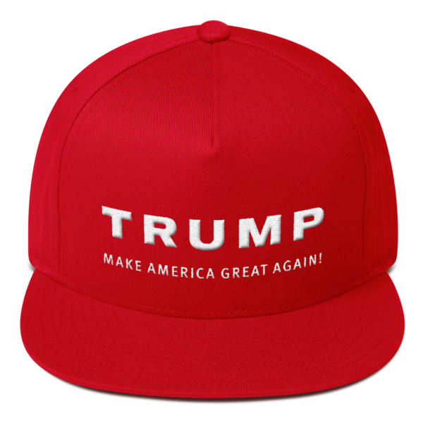Trump Make America Great Again (Red/White) Flat Bill Cap ...